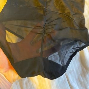 MaidenForm Bustier / Bodysuit. Strapless Black with lower access clips size 36DD